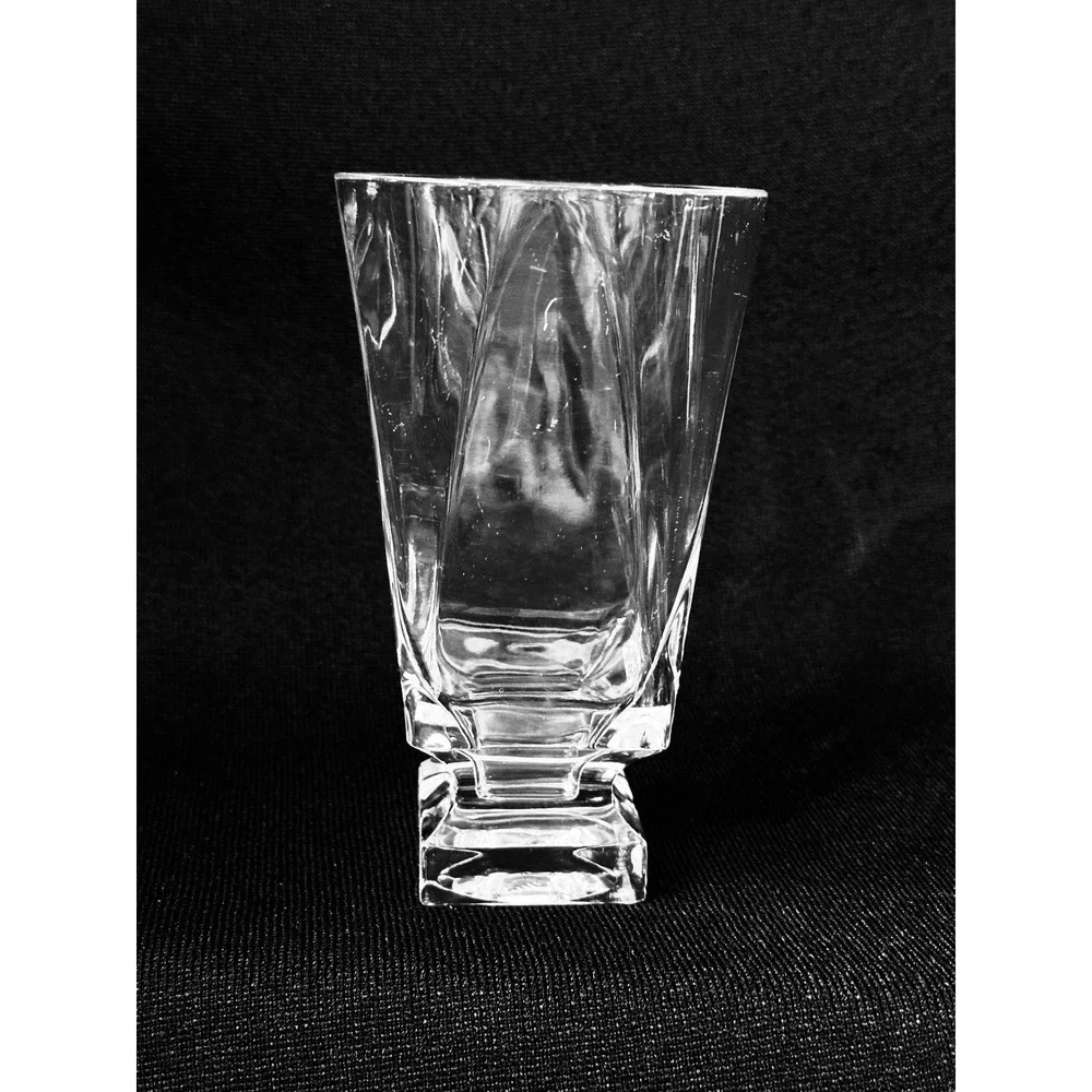 7‎ Fostoria Transition Crystal Highball Tumblers Square Base Set of 7 MCM 5.75